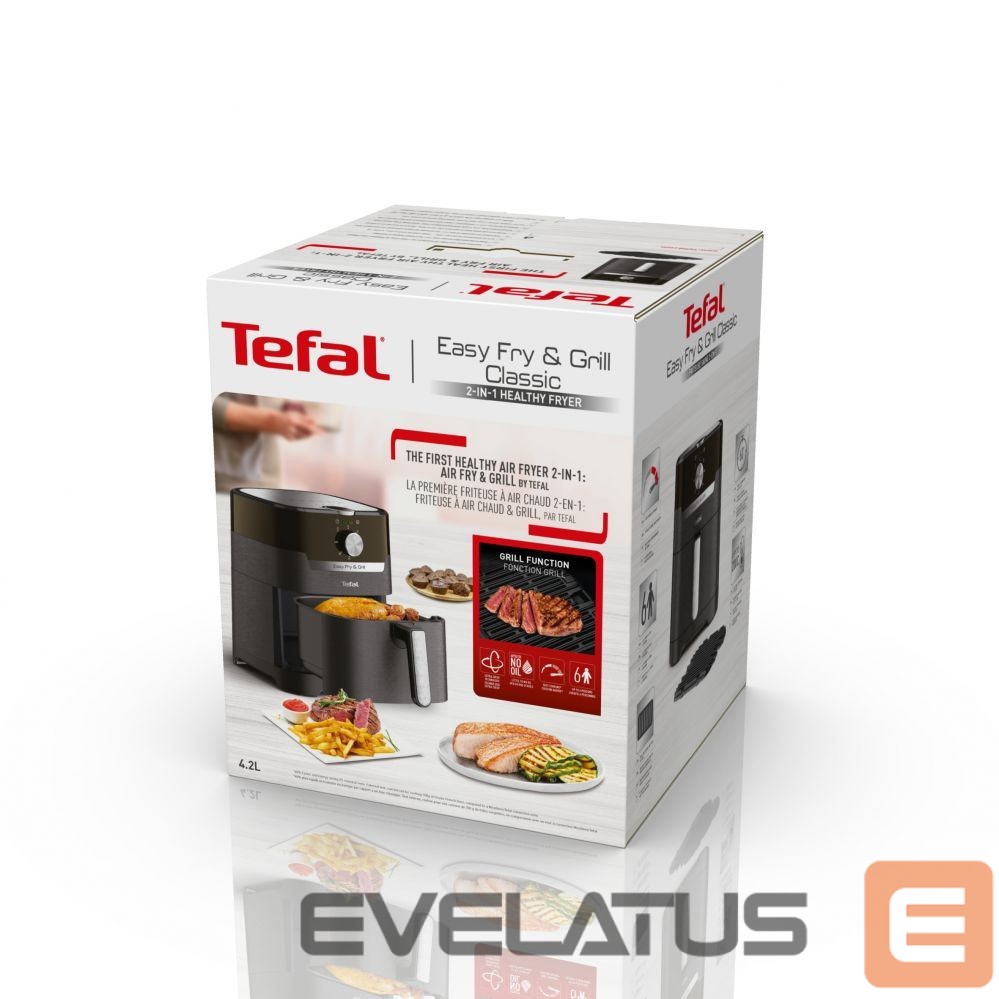 Stalo grotelės TEFAL Fryer Easy Fry and Grill EY501815 Power 1550 W, Capacity 4.2 L, Black