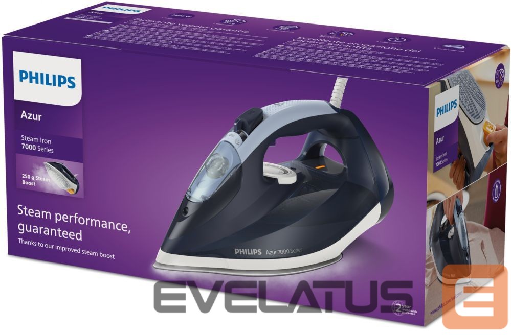 Lygintuvai Philips DST7030/20 Steam iron, Dark Blue