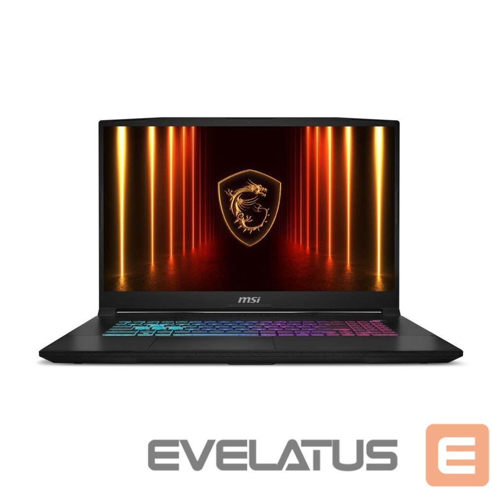 Nešiojamas kompiuteris MSI Notebook||Katana 17 HX B14WGK|CPU Intel® CoreT i7|i7-14650HX|17.3 "|1920 x 1080 pixels|RAM 16 GB|DDR5-SDRAM|SSD 1000 GB|Discrete graphics NVIDIA GeForce RTX 5070|8 GB|On-board graphics Yes|Numeric keypad Yes|OS installed Windows 11 Home|Colour Black|Weight 2.7 kg|5600 MHz|KATANA17HXB14WGK-264NL