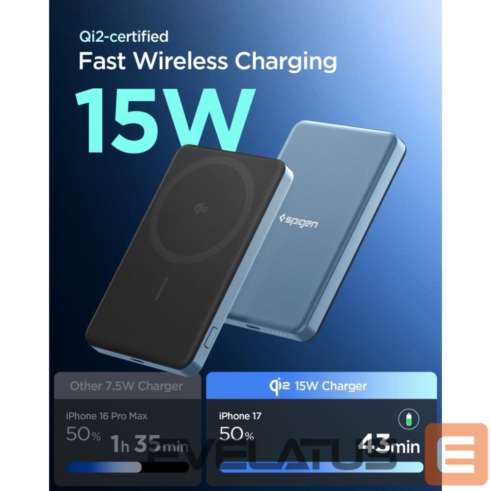 Kitos prekės Spigen Spigen EA2205MQ Essential MagSafe 5000MAH 22.5W QI2 Power Bank - Navy Blue