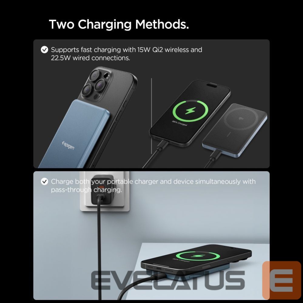 Kitos prekės Spigen Spigen EA2205MQ Essential MagSafe 5000MAH 22.5W QI2 Power Bank - Navy Blue