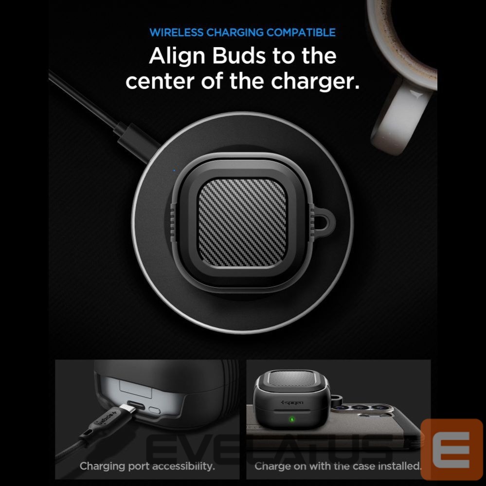 Kitos prekės Spigen Spigen Rugged Armor Case for Samsung Galaxy Buds 4 / 4 Pro - Matte Black