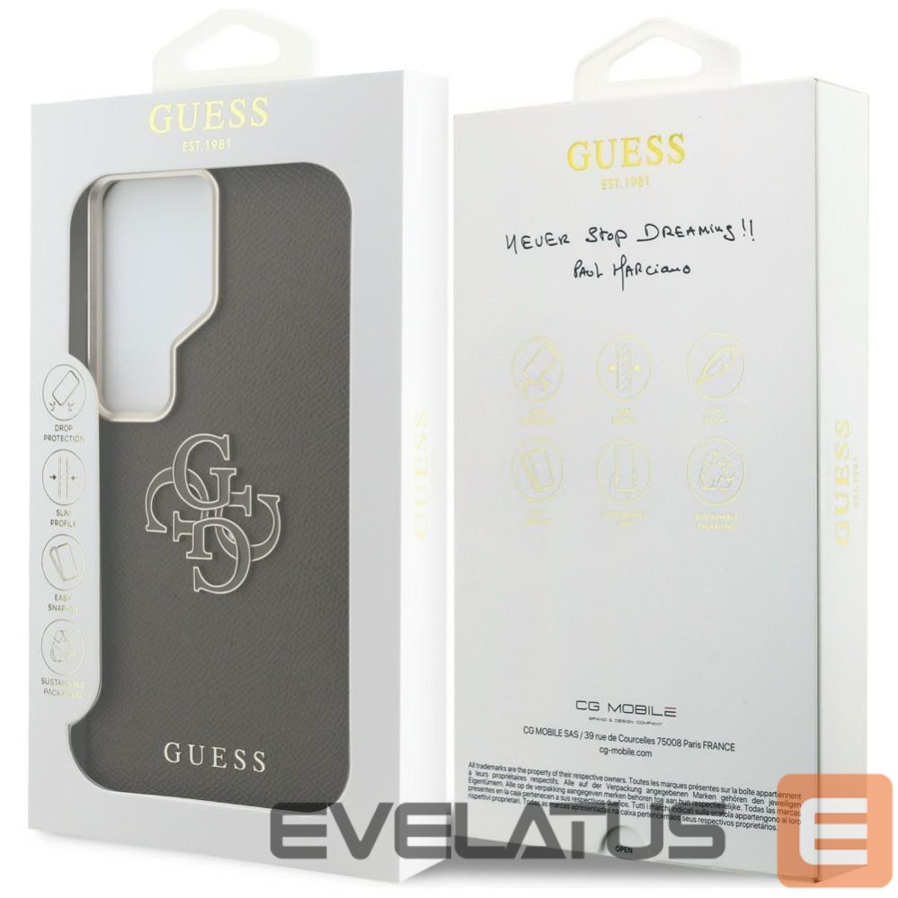 Kitos prekės Guess Guess Grained Big 4G Metal Logo Case for Samsung Galaxy S26 - Brown