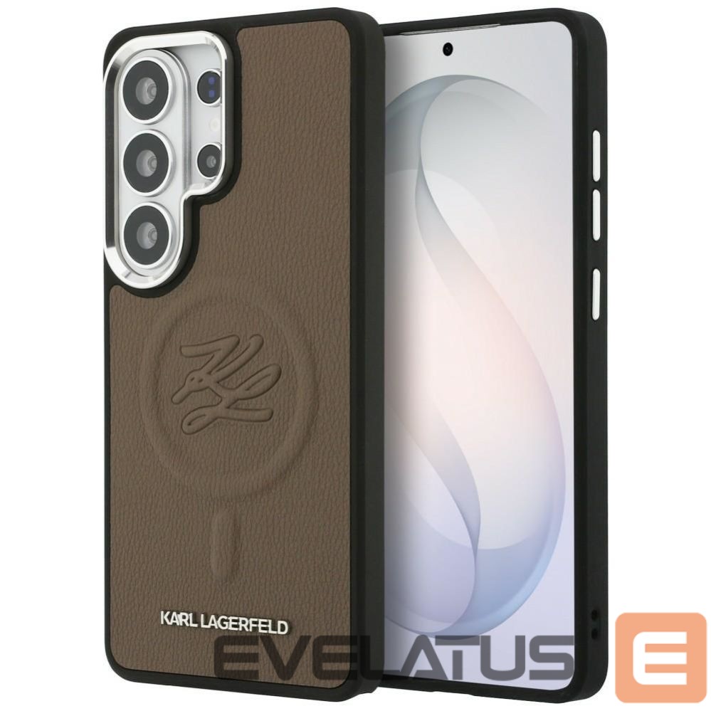 Kitos prekės Karl Lagerfeld Karl Lagerfeld Embossed Ring Initials MagSafe Case for Samsung Galaxy S26 Ultra - Brown