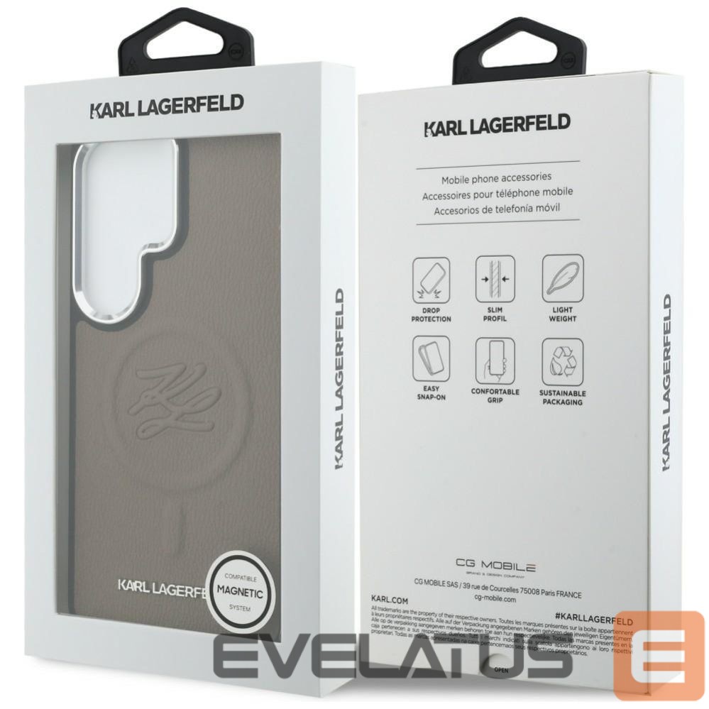 Kitos prekės Karl Lagerfeld Karl Lagerfeld Embossed Ring Initials MagSafe Case for Samsung Galaxy S26 Ultra - Brown