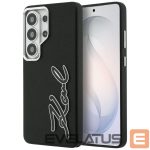 Kitos prekės Karl Lagerfeld  Karl Lagerfeld Grained Signature Metal Resin Logo Case for Samsung Galaxy S26 Ultra - Black 