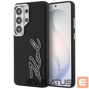 Kitos prekės Karl Lagerfeld  Karl Lagerfeld Grained Signature Metal Resin Logo Case for Samsung Galaxy S26 Ultra - Black 