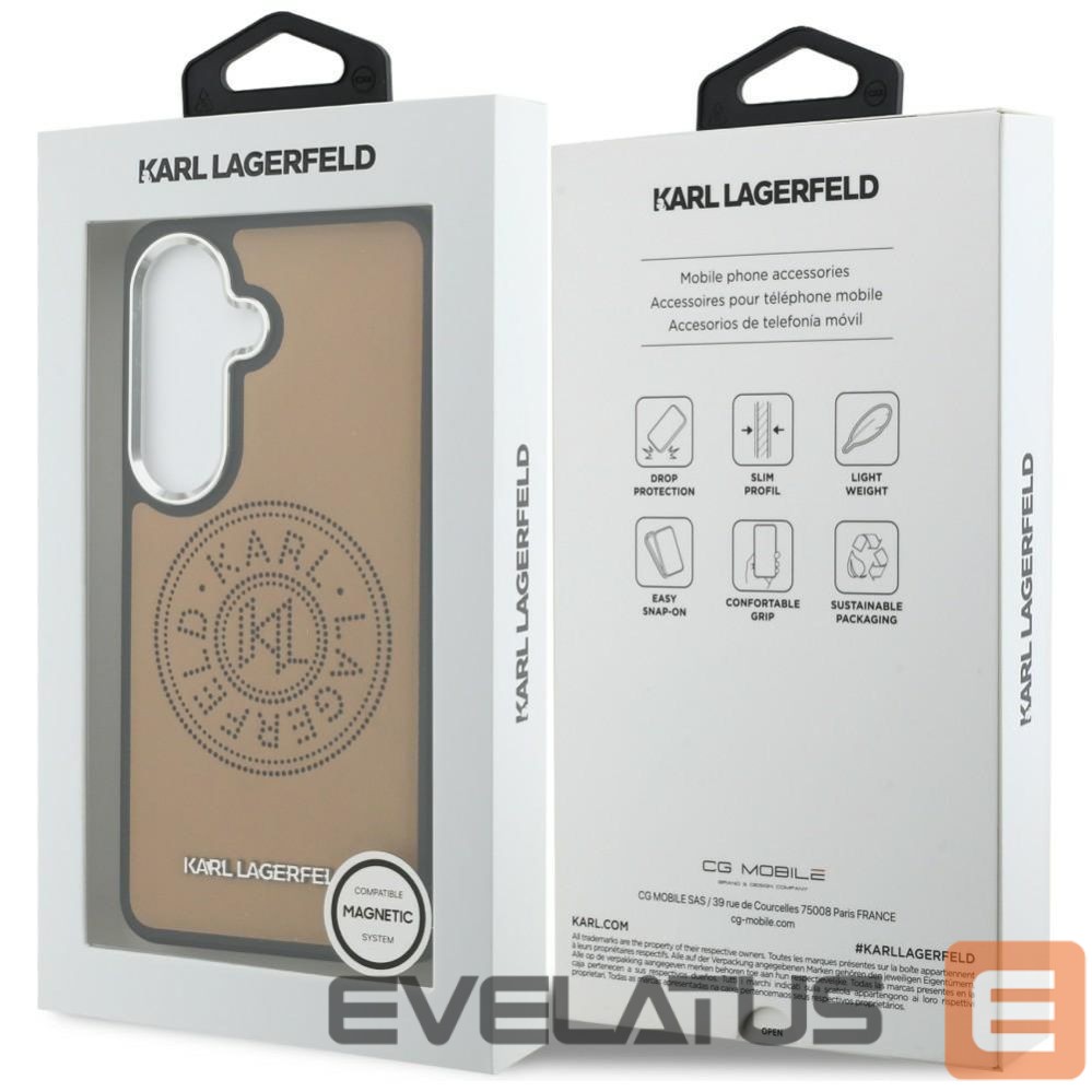 Kitos prekės Karl Lagerfeld Karl Lagerfeld Perforated KL MagSafe Case for Samsung Galaxy S26+ - Brown