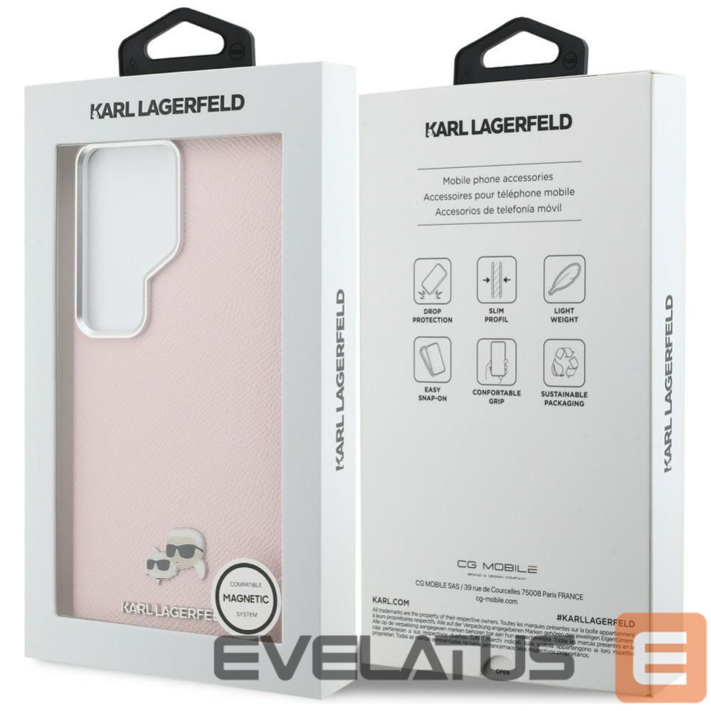 Kitos prekės Karl Lagerfeld Karl Lagerfeld Saffiano KC Metal Logo MagSafe Case for Samsung Galaxy S26 Ultra - Pink