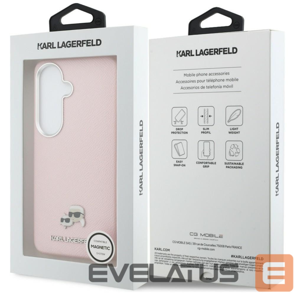 Kitos prekės Karl Lagerfeld Karl Lagerfeld Saffiano KC Metal Logo MagSafe Case for Samsung Galaxy S26+ - Pink