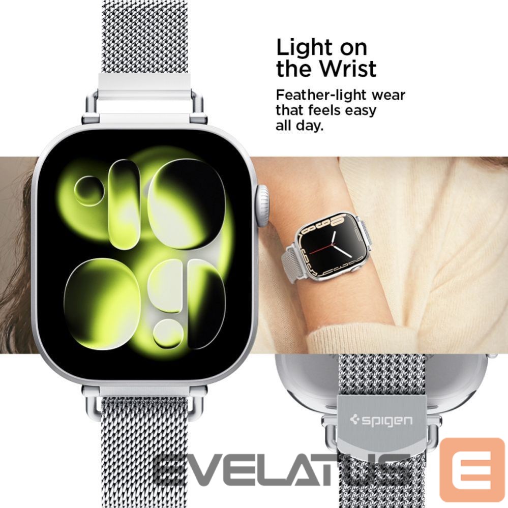 Kitos prekės Spigen Spigen WBM4 Strap for Apple Watch (40 / 41 / 42 mm) - Silver