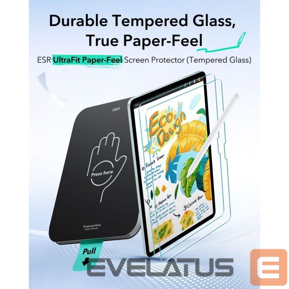 Kitos prekės ESR ESR Paper Feel Tempered Glass for iPad Air 10.9” (2020/2022) / 11” (2024/2025/2026)