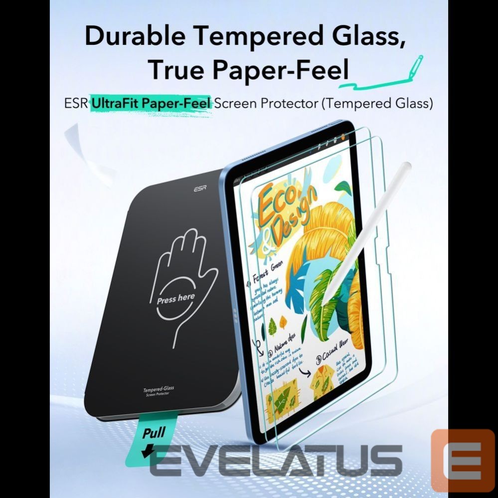 Kitos prekės ESR ESR Paper Feel 2-Pack Tempered Glass for iPad 10.9” (2022) / 11” (2025)