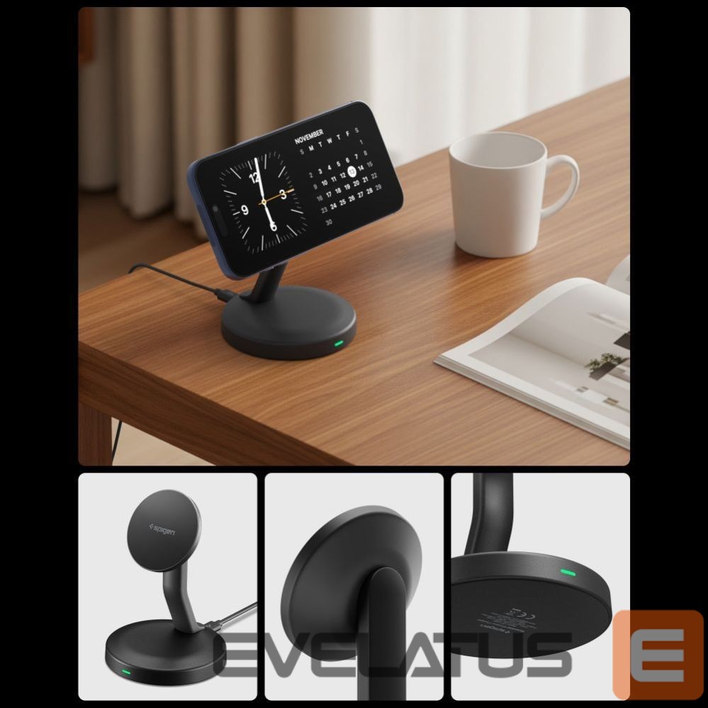 Kitos prekės Spigen Spigen EF151MS Essential MagSafe 15W Wireless Charger - Black