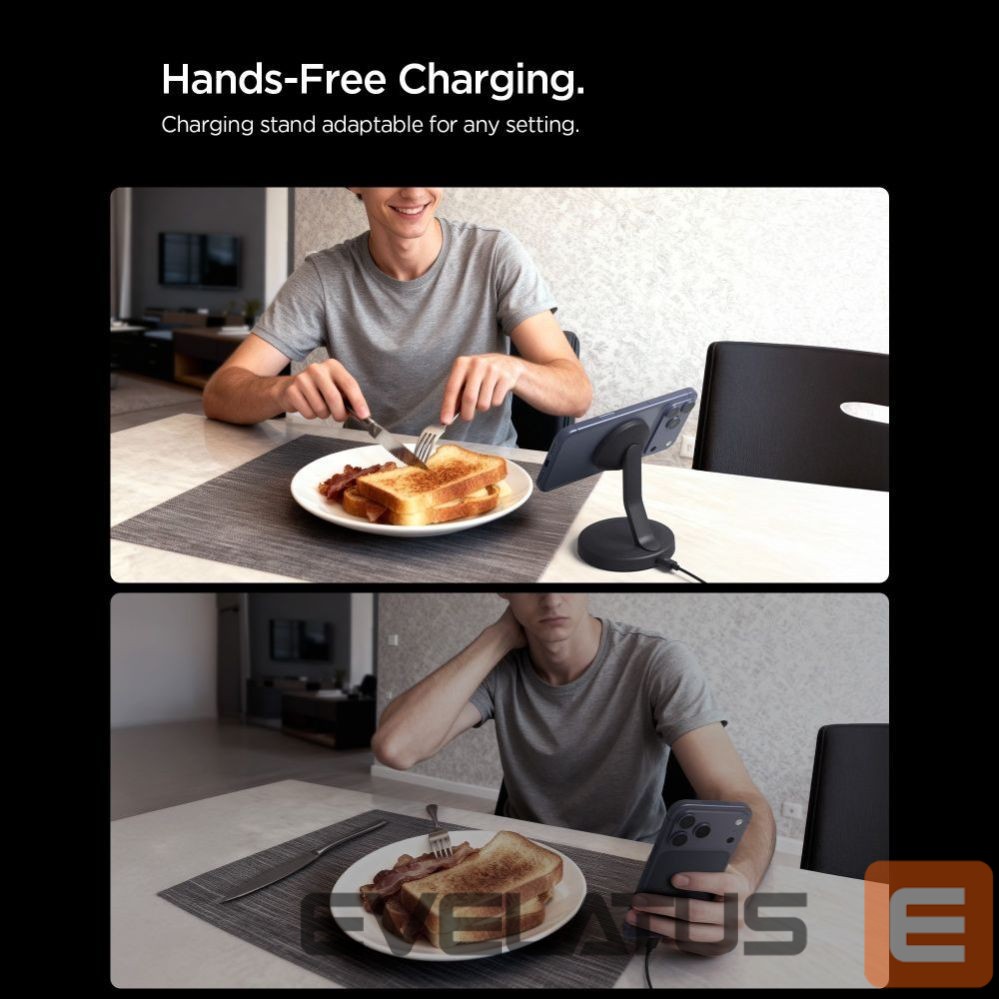Kitos prekės Spigen Spigen EF151MS Essential MagSafe 15W Wireless Charger - Black
