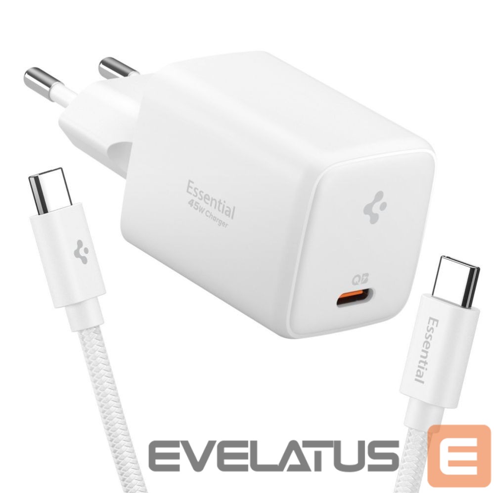 Kitos prekės Spigen Spigen EE451EU Essential USB-C 45W Wall Charger - White