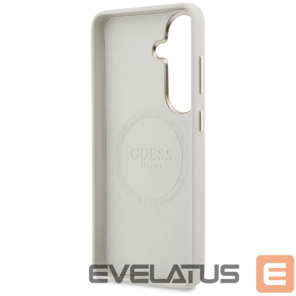 Kitos prekės Guess Guess Rhinestone Round Logo MagSafe Case for Samsung Galaxy S26+ - Beige