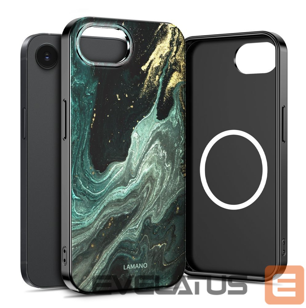 Kitos prekės Tech-Protect Tech-Protect Lamano MagSafe Case for iPhone 16e / 17e - Black and Green