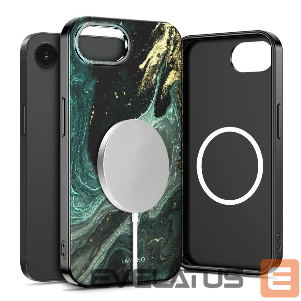 Kitos prekės Tech-Protect Tech-Protect Lamano MagSafe Case for iPhone 16e / 17e - Black and Green