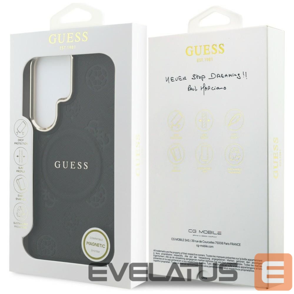 Kitos prekės Guess Guess Saffiano Peony Embossed Ring MagSafe Case for Samsung Galaxy S26 Ultra - Black