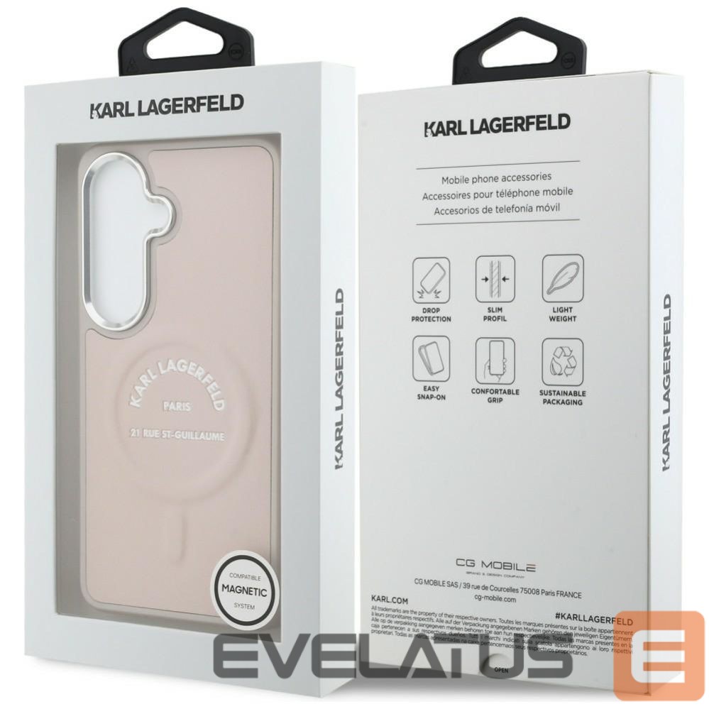 Kitos prekės Karl Lagerfeld Karl Lagerfeld Embossed Ring RSG Logo MagSafe Case for Samsung Galaxy S26+ - Pink