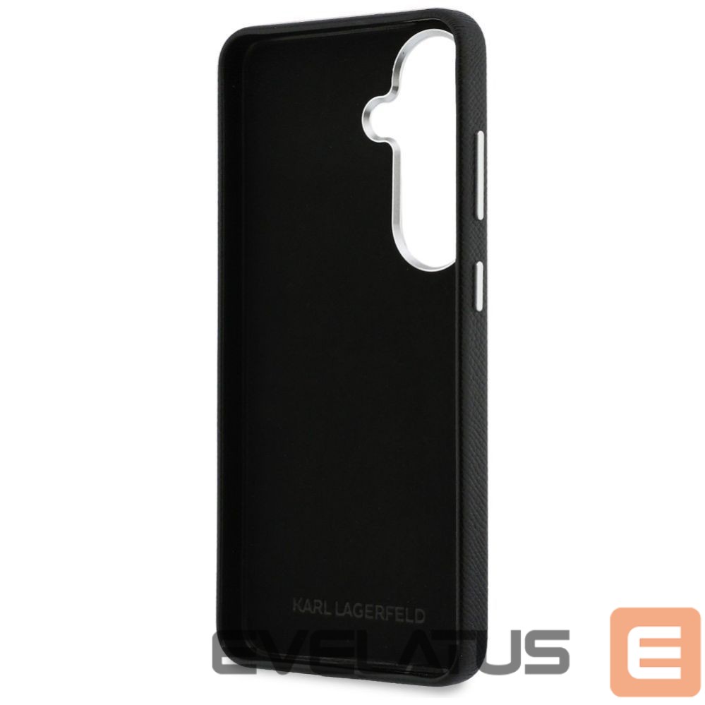 Kitos prekės Karl Lagerfeld Karl Lagerfeld Grained Signature Metal Resin Logo Case for Samsung Galaxy S26 - Black
