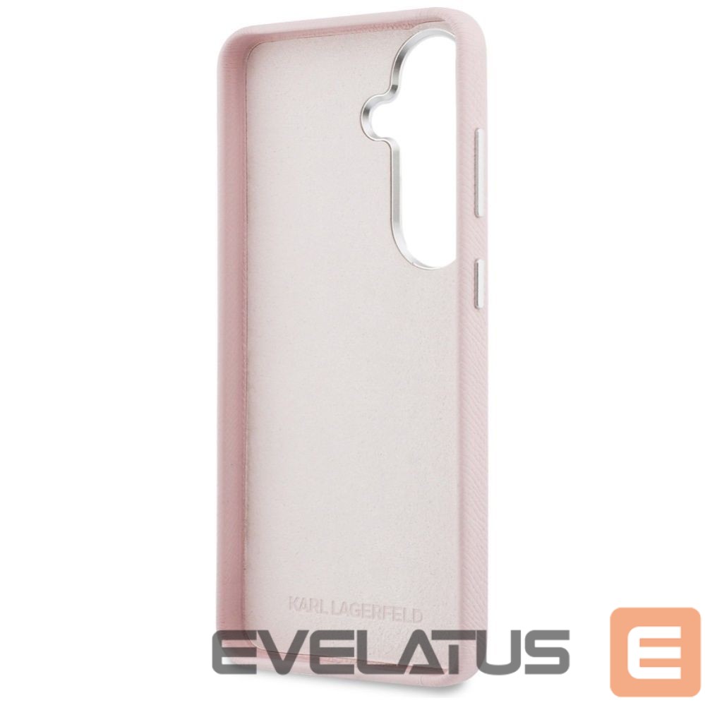 Kitos prekės Karl Lagerfeld Karl Lagerfeld Grained Signature Metal Resin Logo Case for Samsung Galaxy S26 - Pink