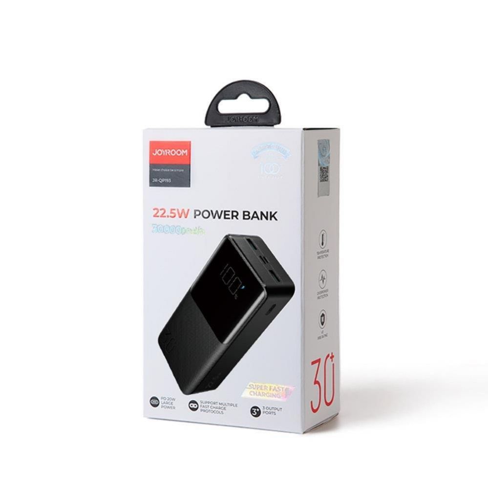 Išorinė baterija Joyroom Joyroom power bank 30000mAh 22.5W PD QC3.0 AFC black (JR-QP193)