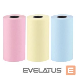 Eksploatacinės medžiagos spausdintuvams Hurtel  Set of colorful paper rolls for the HURC9 cat mini thermal printer - 3 pcs. 