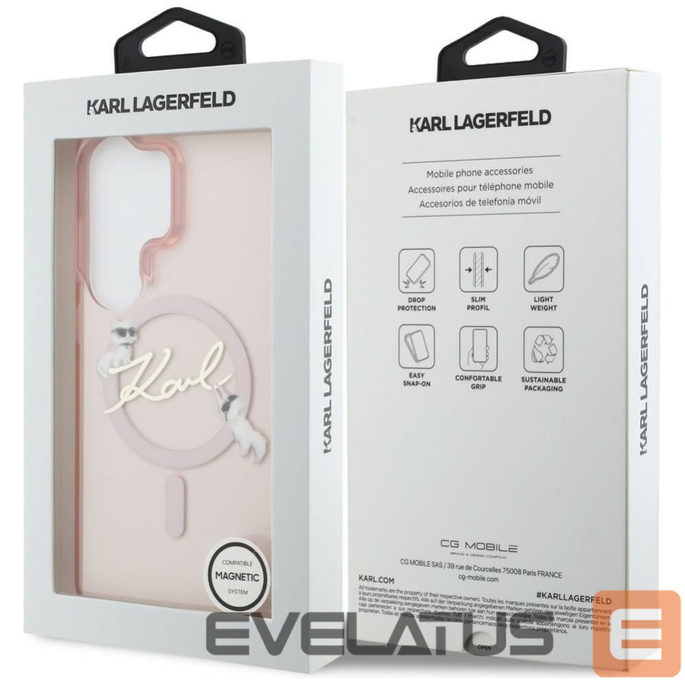 Nugarėlės dėklai Karl Lagerfeld KARL LAGERFELD case for SAMSUNG S26 Ultra KLHMS26L5HKSCAP (Magnetic IML KC Script) pink