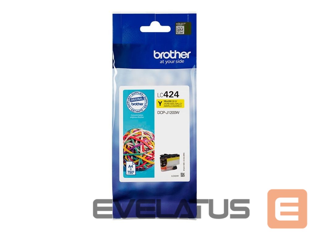 Eksploatacinės medžiagos spausdintuvams Brother LC-424Y | Ink Cartridge | Yellow