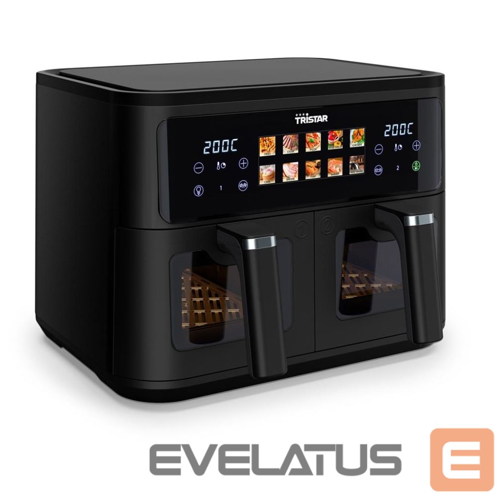 Stalo grotelės Tristar Double Basket Airfryer | FR-9075 | Power 2500 W | Capacity 9 L | Hot air technology | Black