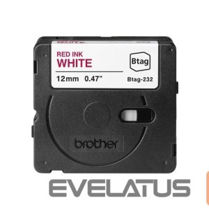 Eksploatacinės medžiagos spausdintuvams Brother  BTAG-232 | Red on White | Btag 