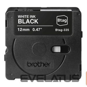 Eksploatacinės medžiagos spausdintuvams Brother  BTAG-335 | White on Black | Btag 