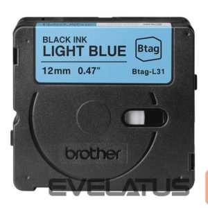 Eksploatacinės medžiagos spausdintuvams Brother  BTAG-L31 | Black on Light Blue | Btag 