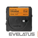 Eksploatacinės medžiagos spausdintuvams Brother  BTAG-T31 | Black on Orange | Btag 