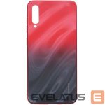 Nugarėlės dėklai Evelatus Samsung Galaxy A50 Water Ripple Full Color Electroplating Tempered Glass Gradient Red-Black