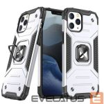 Nugarėlės dėklai Wozinsky Apple iPhone 13 Pro Ring Armor Case Kickstand Tough Rugged Silver