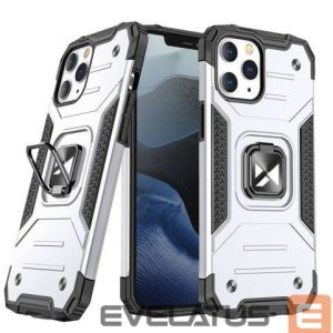 Nugarėlės dėklai Wozinsky Apple iPhone 13 Pro Ring Armor Case Kickstand Tough Rugged Silver