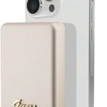 Išorinė baterija Guess  Powerbank 3000mAh MagSafe Metal Script Logo Gold