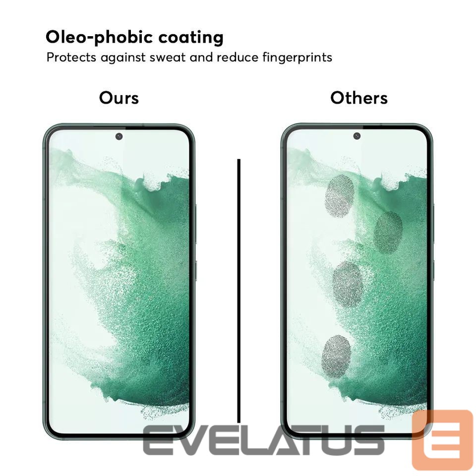 Apsauginiai stiklai Evelatus Samsung Galaxy S22 2.5D Full Cover Japan Glue Glass Anti-Static