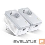 Maršrutizatoriai TP-Link  Passthrough Powerline 600 Starter Kit TL-PA4010P KIT 10/100 Mbit/s, Ethernet LAN (RJ-45) ports 1, Data transfer rate (max) 600 Mbit/s, Extra socket 