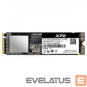 Kietasis diskas SDD ADATA  SSD||XPG SX8200 Pro|512GB|M.2|PCIE|NVMe|TLC|Write speed 2300 MBytes/sec|Read speed 3500 MBytes/sec|3.5mm|TBW 320 TB|MTBF 2000000 hours|ASX8200PNP-512GT-C 