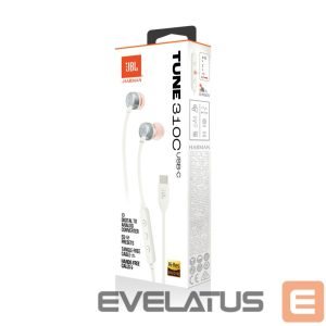 Laidinės ausinės JBL  Tune 310C USB-C White
