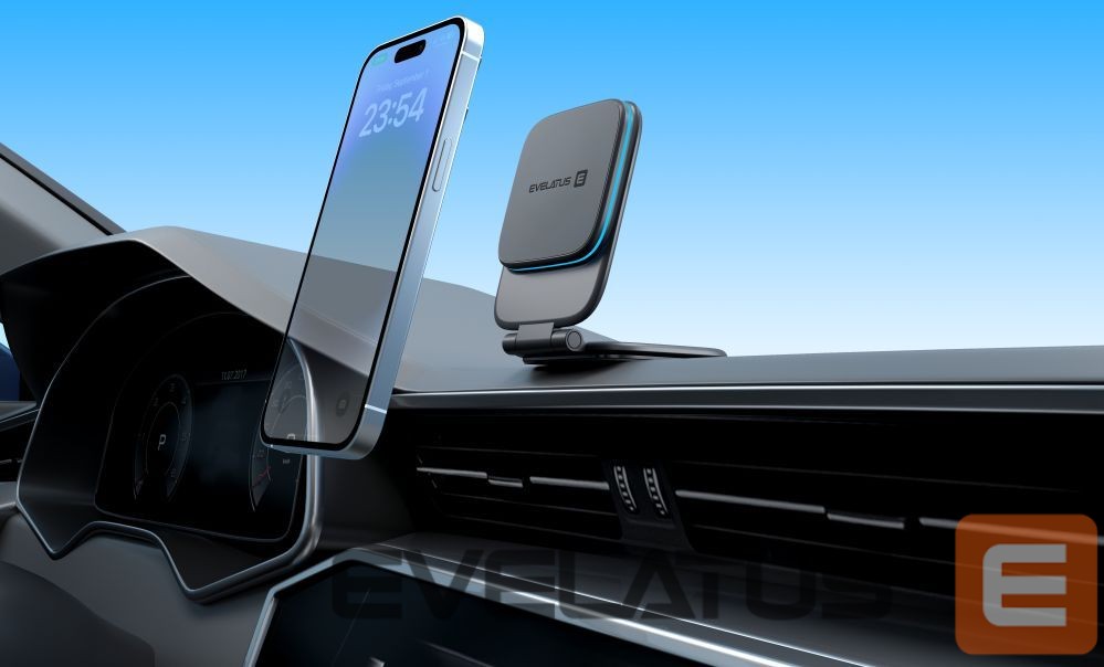 Universalus laikiklis (Popsocket) Evelatus MagSafe Qi wireless charging magnet mount (for Car Screen/dashboard, laptop, tablet, monitor) Black