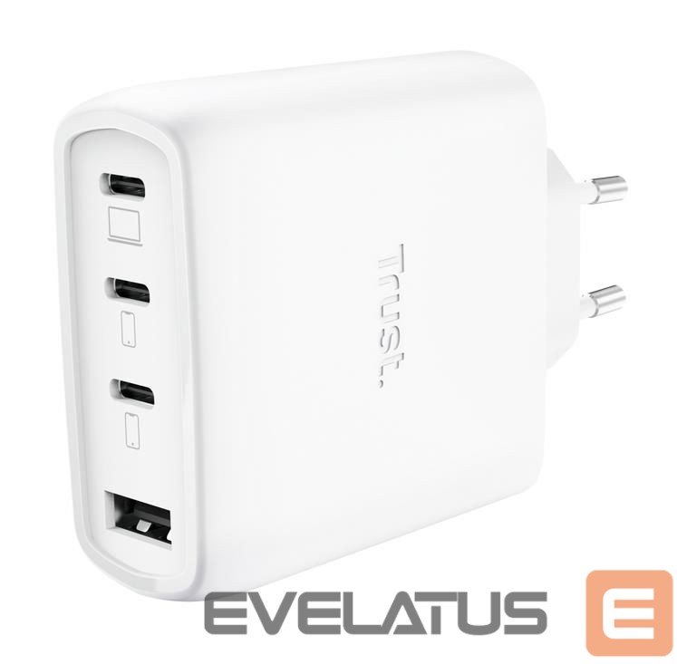 Įkrovikliai ir kabeliai Trust MOBILE CHARGER WALL MAXO 65W/4-PORT GAN WHITE 26068