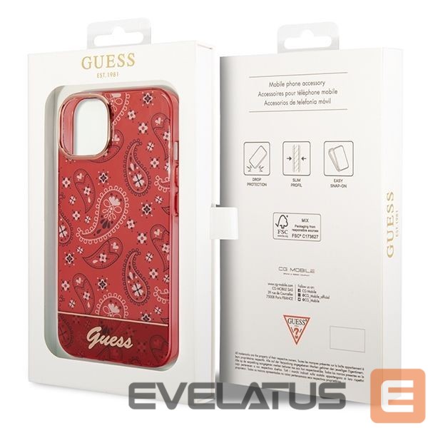 Nugarėlės dėklai Guess Guess GUHCP14SHGBNHR iPhone 14 6.1" red/red hardcase Bandana Paisley