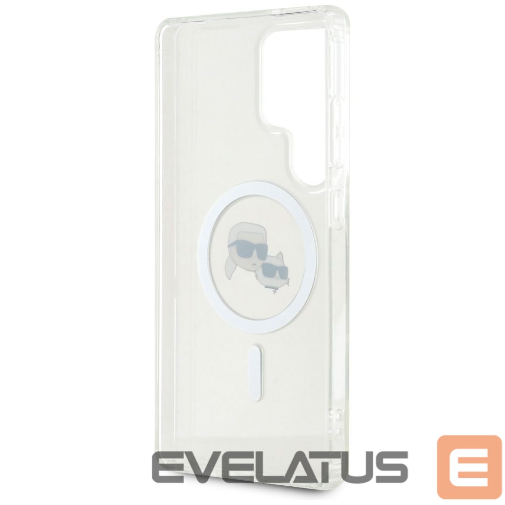 Kitos prekės Karl Lagerfeld Case Karl Lagerfeld Button Karl & Choupette Heads Printed Logo MagSafe Samsung Galaxy S25 Ultra white