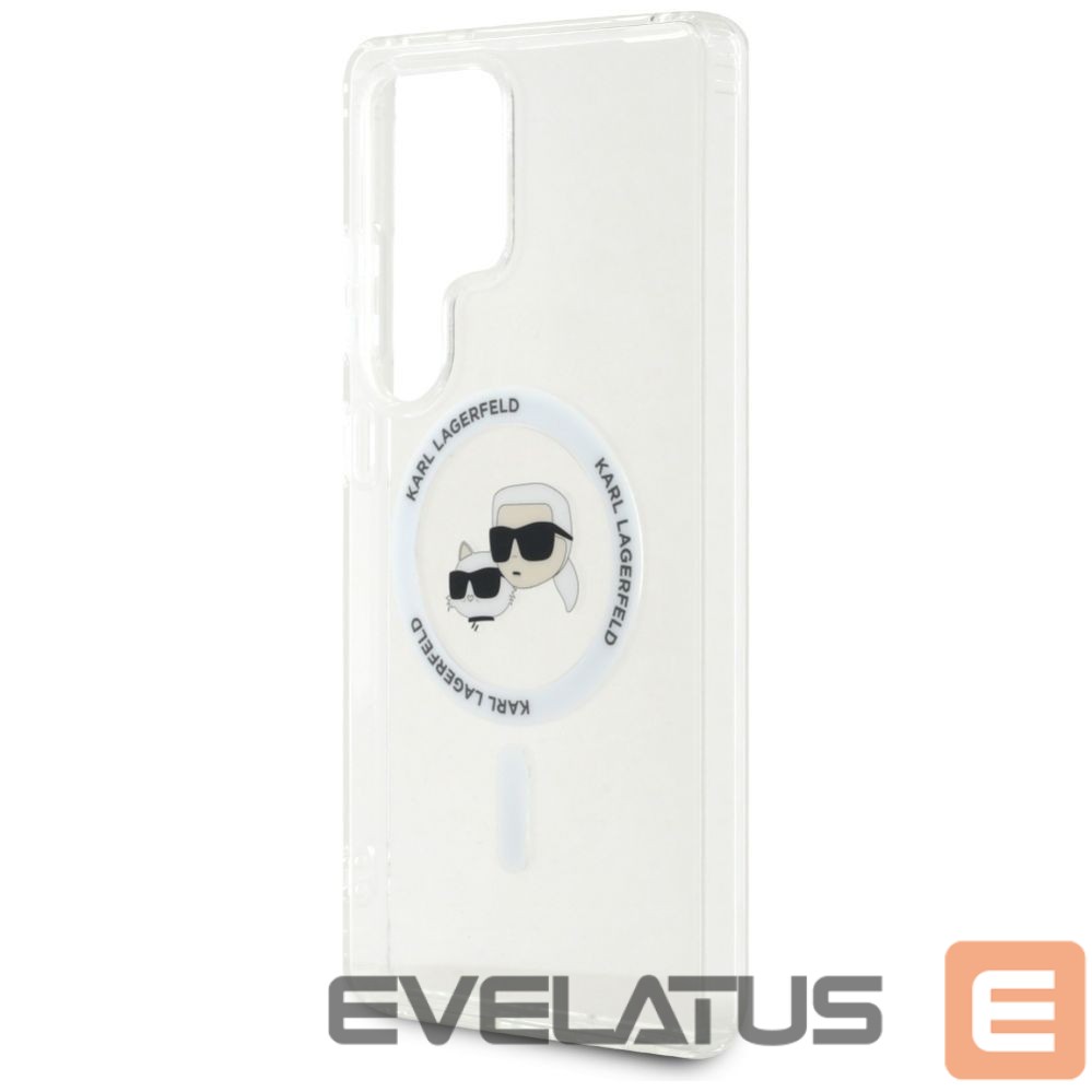 Kitos prekės Karl Lagerfeld Case Karl Lagerfeld Button Karl & Choupette Heads Printed Logo MagSafe Samsung Galaxy S25 Ultra white