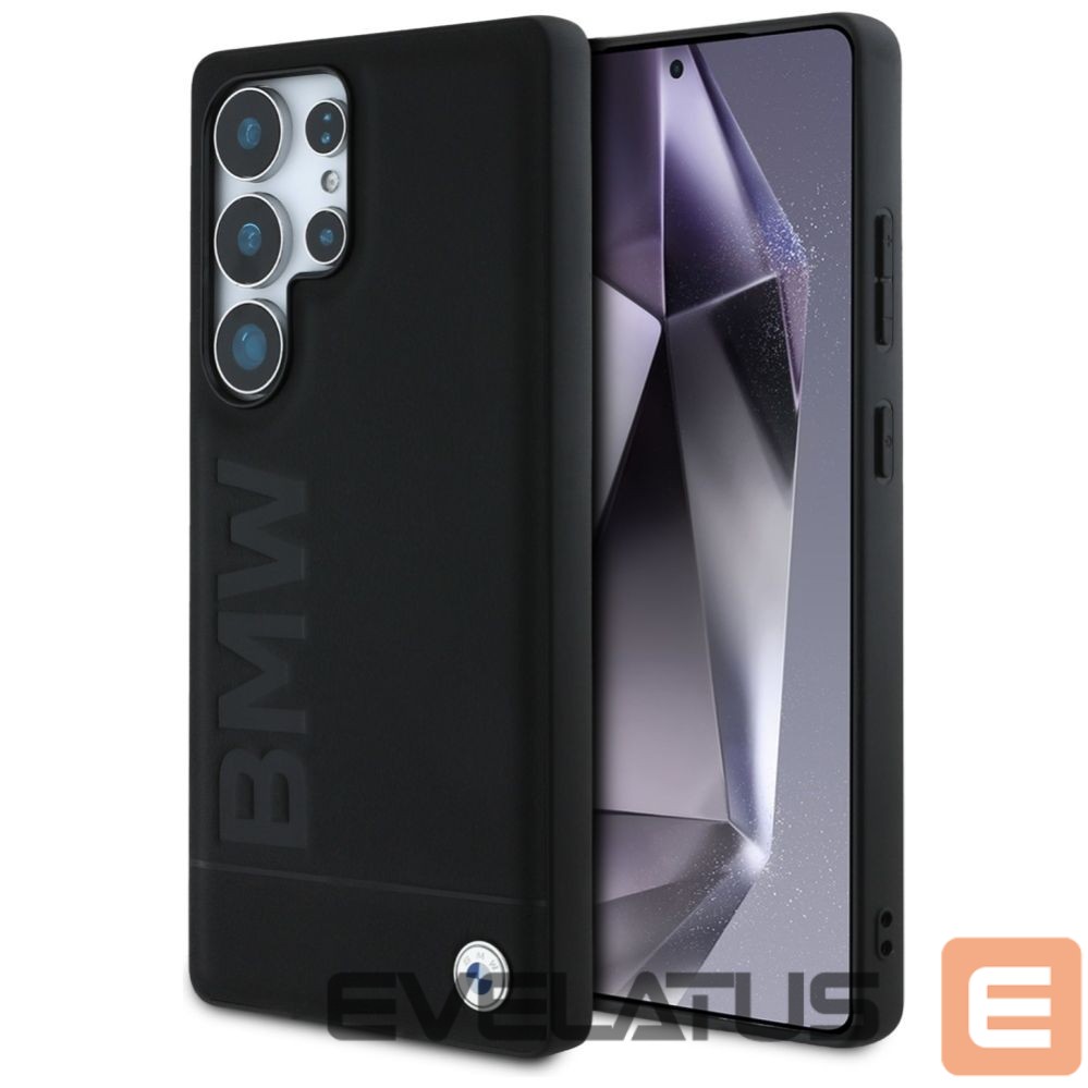 Kitos prekės BMW BMW Leather Big Wordmark Case for Samsung Galaxy S25 Ultra - Black